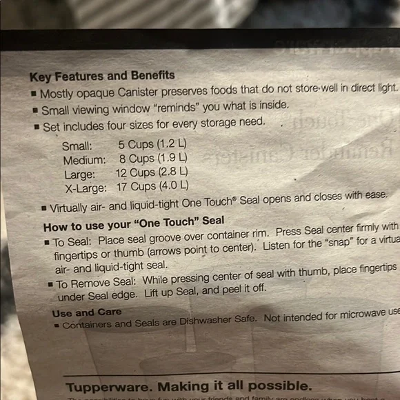 Tupperware White Canister Set - Picture 2 of 2